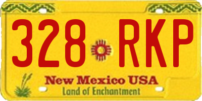 NM license plate 328RKP