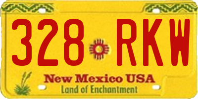 NM license plate 328RKW