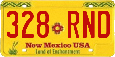 NM license plate 328RND