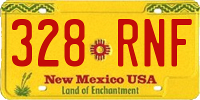 NM license plate 328RNF