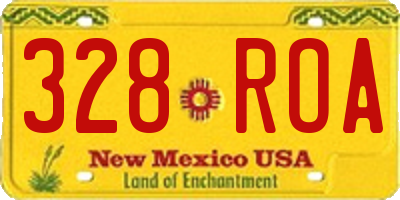 NM license plate 328ROA