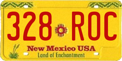 NM license plate 328ROC
