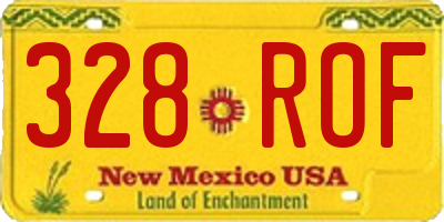 NM license plate 328ROF