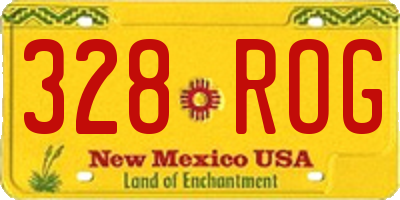 NM license plate 328ROG