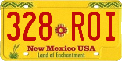 NM license plate 328ROI