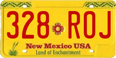 NM license plate 328ROJ