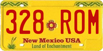 NM license plate 328ROM