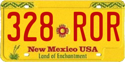 NM license plate 328ROR