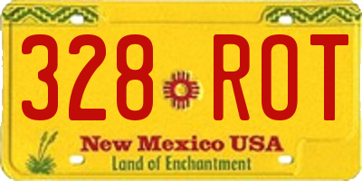 NM license plate 328ROT