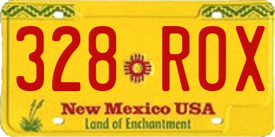 NM license plate 328ROX