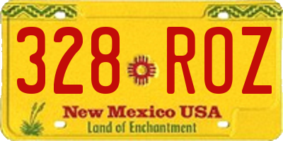 NM license plate 328ROZ