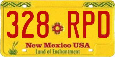 NM license plate 328RPD