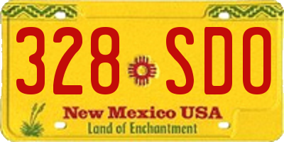 NM license plate 328SDO
