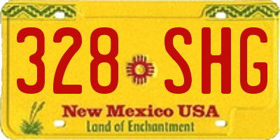 NM license plate 328SHG