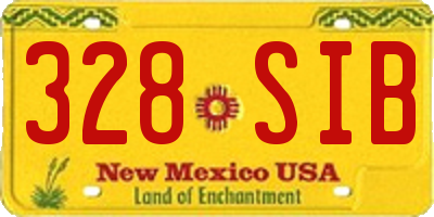 NM license plate 328SIB
