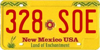 NM license plate 328SOE
