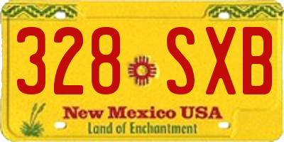 NM license plate 328SXB