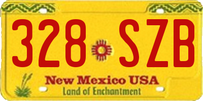 NM license plate 328SZB