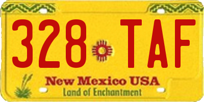 NM license plate 328TAF