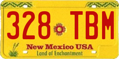 NM license plate 328TBM