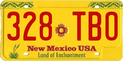 NM license plate 328TBO