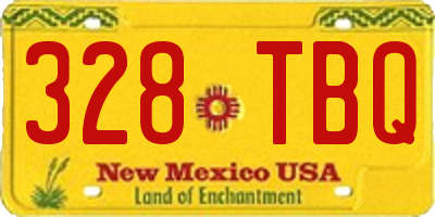NM license plate 328TBQ