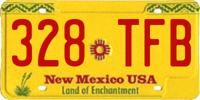 NM license plate 328TFB