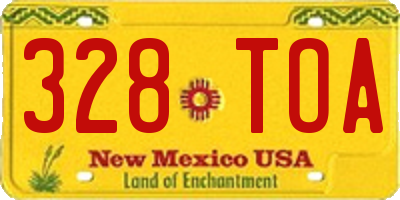 NM license plate 328TOA