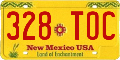 NM license plate 328TOC