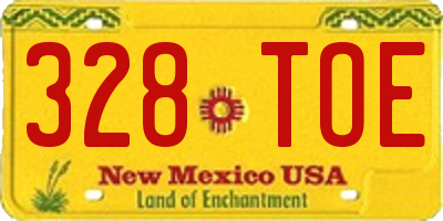NM license plate 328TOE