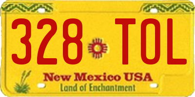 NM license plate 328TOL