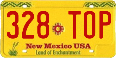 NM license plate 328TOP