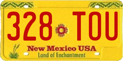NM license plate 328TOU