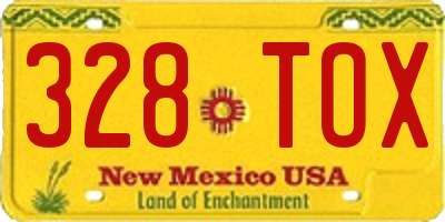 NM license plate 328TOX