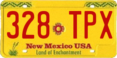 NM license plate 328TPX