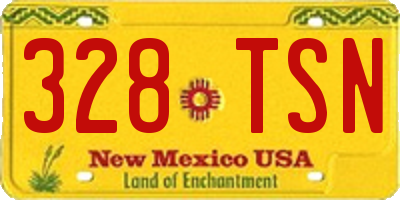 NM license plate 328TSN