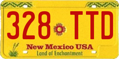 NM license plate 328TTD