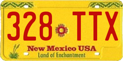 NM license plate 328TTX