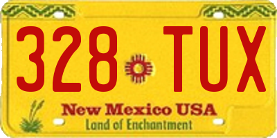 NM license plate 328TUX