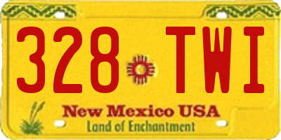 NM license plate 328TWI