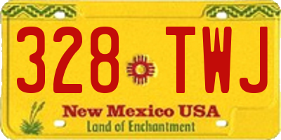 NM license plate 328TWJ