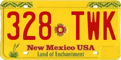 NM license plate 328TWK