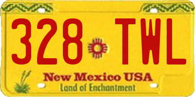 NM license plate 328TWL
