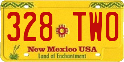 NM license plate 328TWO