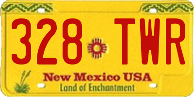 NM license plate 328TWR