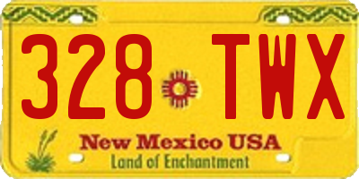 NM license plate 328TWX