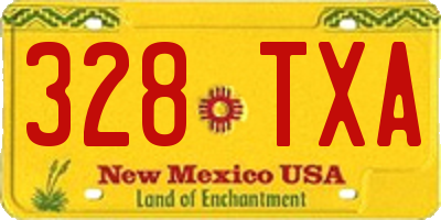 NM license plate 328TXA