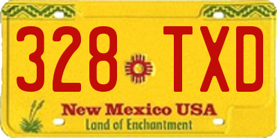 NM license plate 328TXD