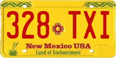 NM license plate 328TXI