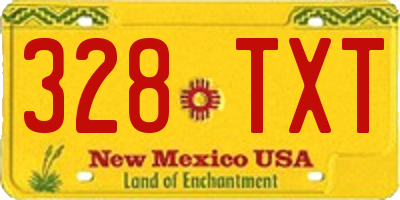 NM license plate 328TXT
